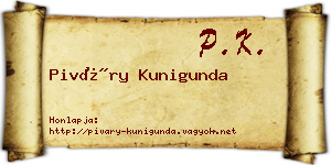 Piváry Kunigunda névjegykártya